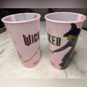 Wicked Cinemark Exclusive Ariana Grande & Elphaba Cups - set of two! 💚💗